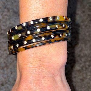 Tortoise shell bracelets. Set of 6